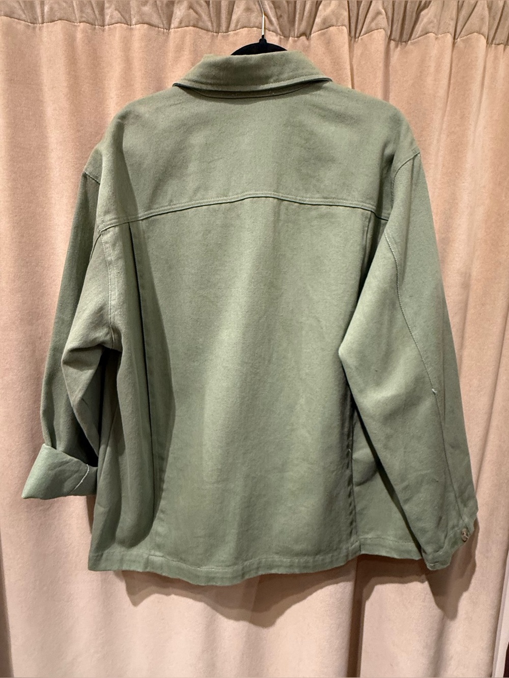 Light Green Button-Front Utility Jacket - Picture 9 of 12